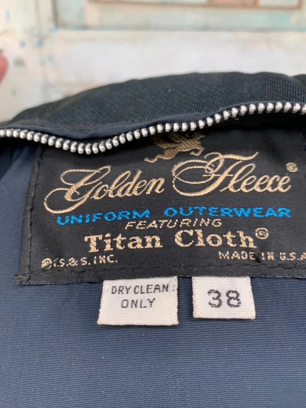 Golden Fleece Uniform Outerwear Jacket 38 Black Titan Cloth Faux Fur Collar Gold